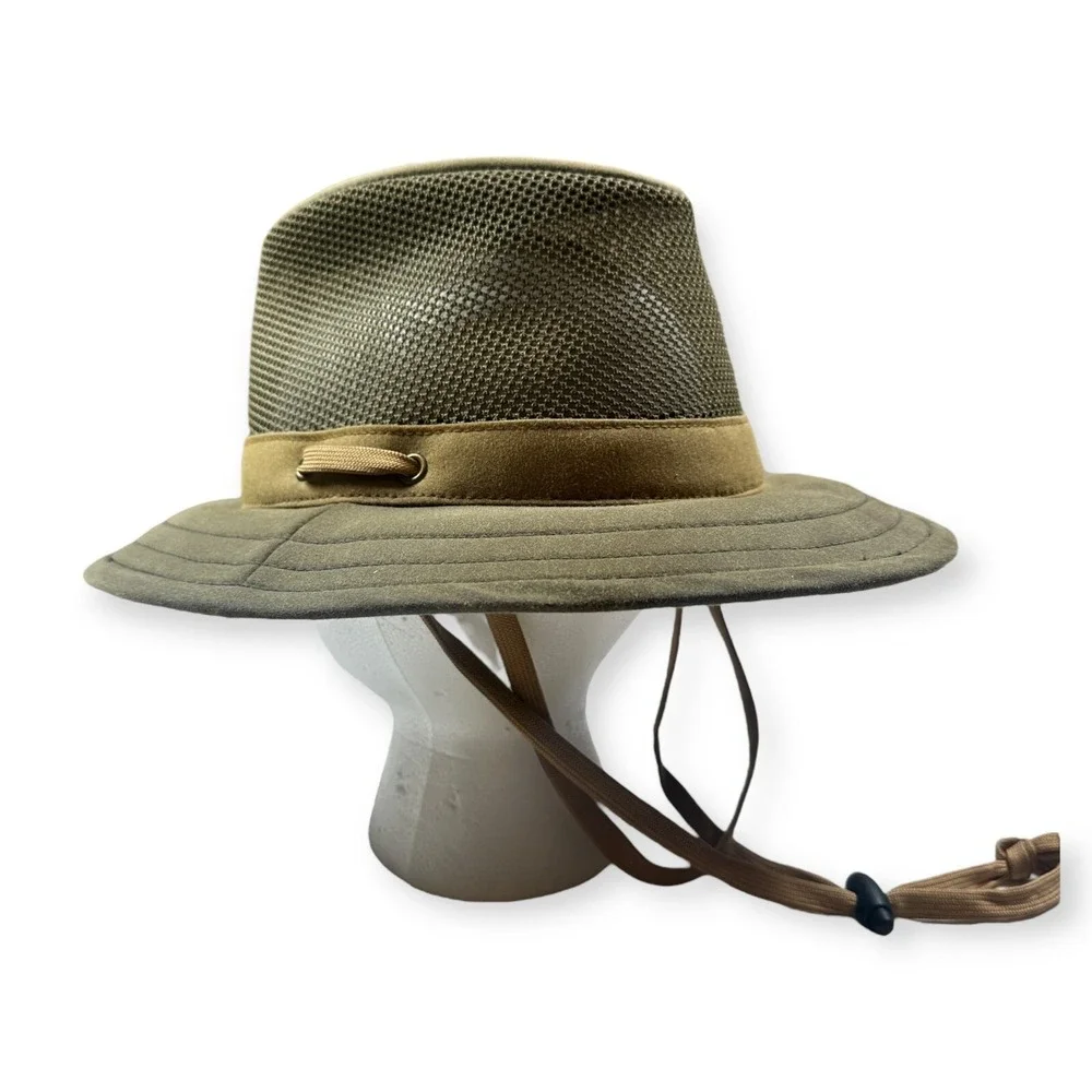 Outback Trading Co. Men's Oilskin Aussie Adventure‎ Cotton Hat Size S/M Olive